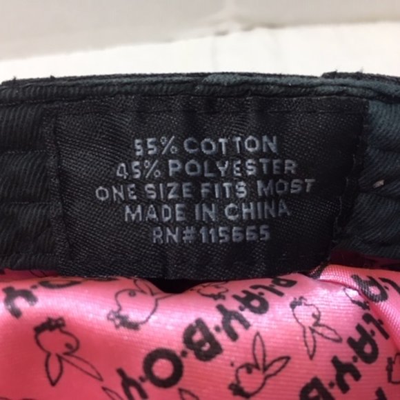 RARE Playboy Sequined Cap Hat Original  Black/Pink USED Vintage - Picture 10 of 16